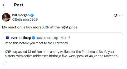 My reaction is buy more XRP at the right price