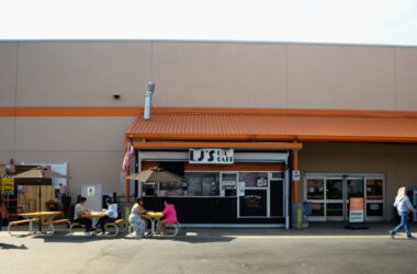 LJs Lil Cafe shed home decor parking lot burrito