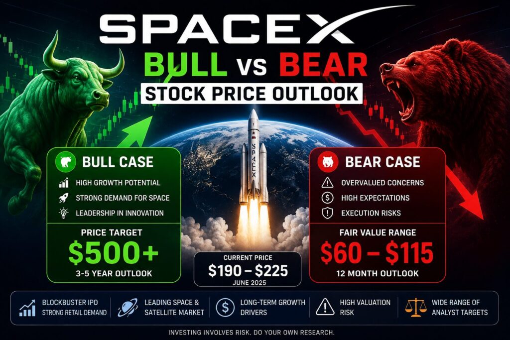 How High Will SpaceX Stock Go Per Share? Bull vs Bear Range Split